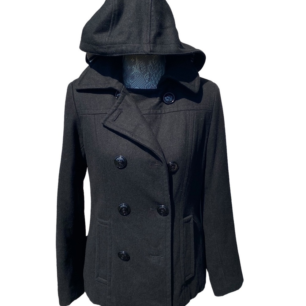 Calvin Klein wool pea coat polyester rayon nylon heavy coat size 2.